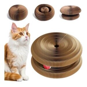Magic Organ Cat Scratcher Foldable Cardboard Scratching Board Toy with Ball
